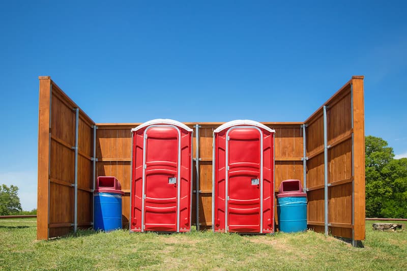 Short-term porta potty units staged for delivery in Madison, Wisconsin